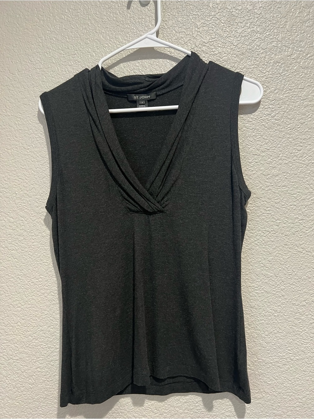 St John Gray Sleeveless Top, S